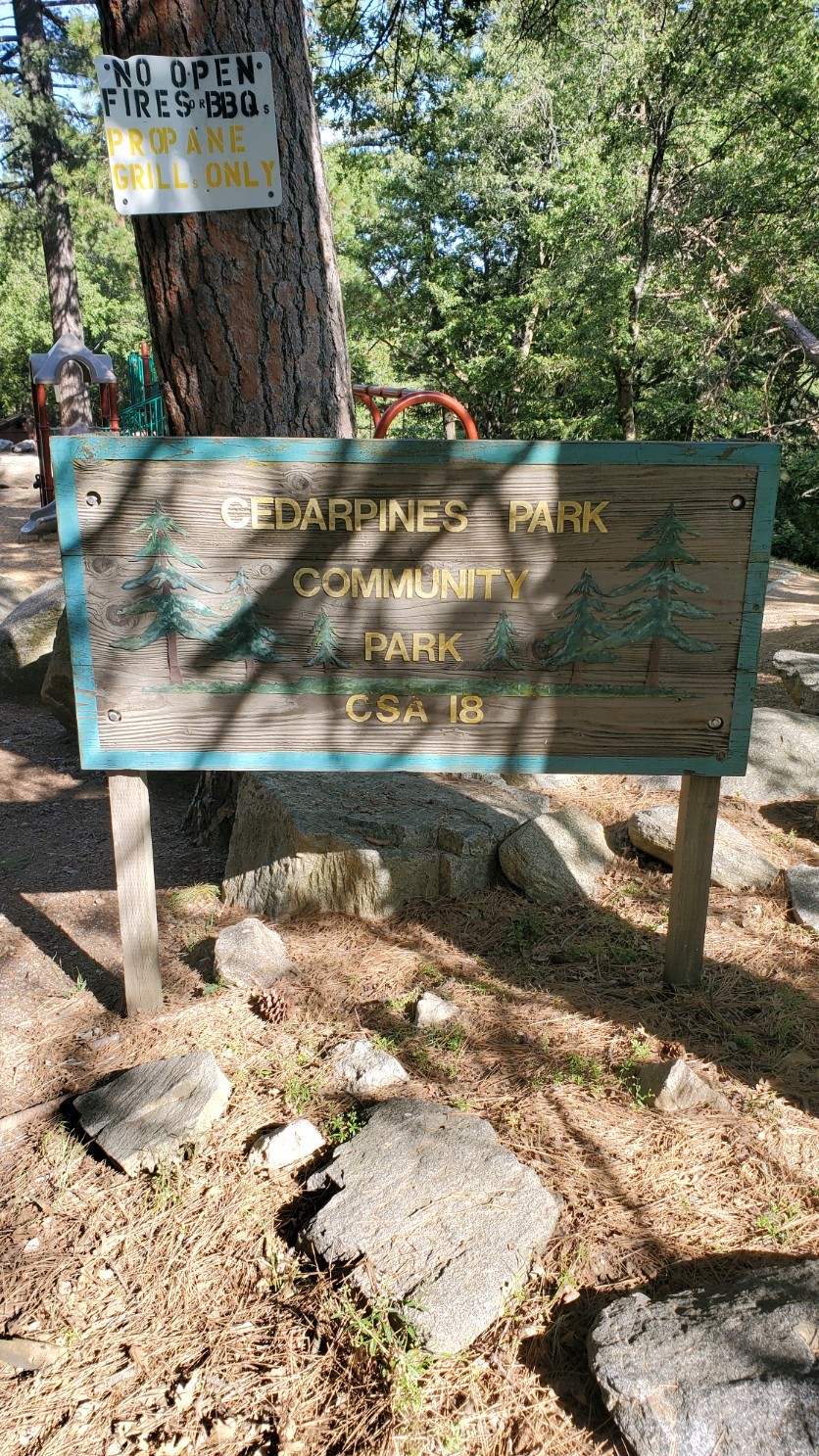 Cedar Pines Community Park Sign