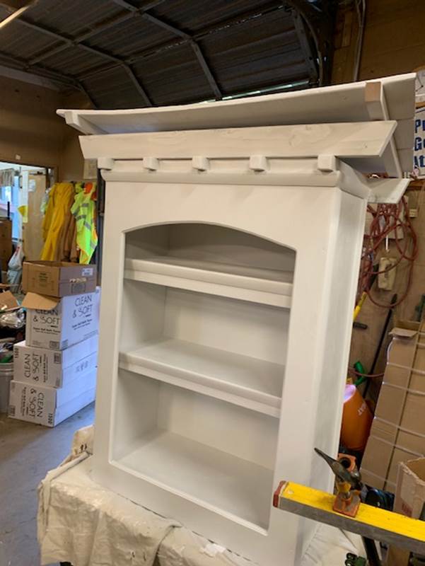 Image of lending library post before being painted