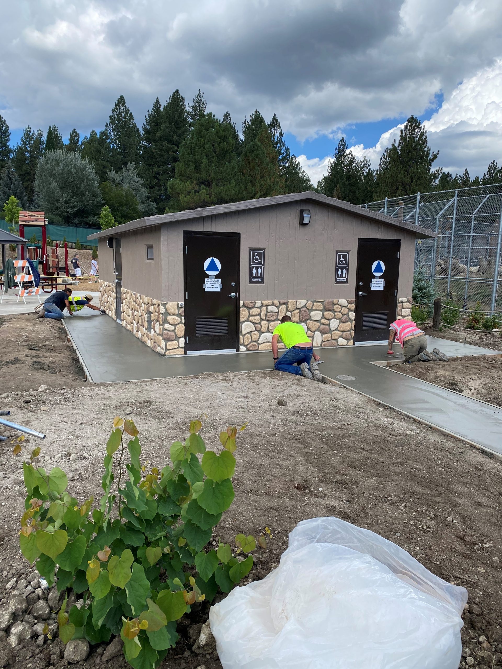 Concrete being installed at new Zoo restroom and snack bar