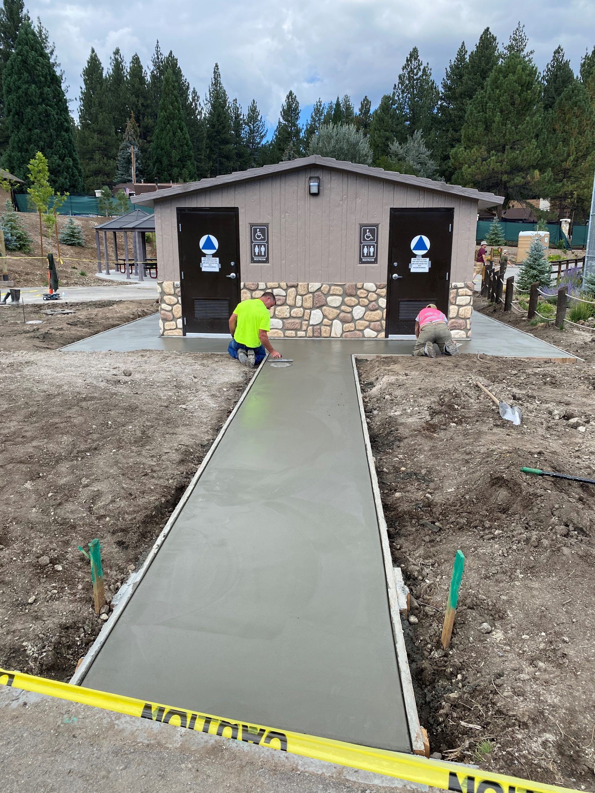 Concrete being installed at new Zoo restroom and snack bar